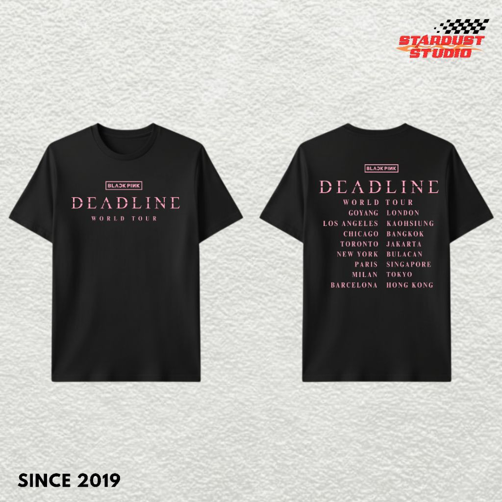 Stardust Kaos Blackpink Deadline World Tour/ Blackpink Merch / Deadline World Tour Tshirt Unisex / B