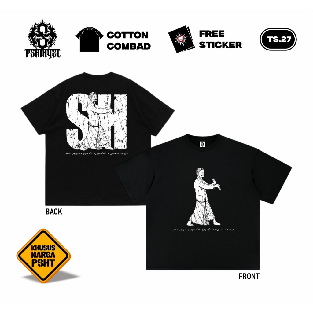 Kaos Eyang Suro Psht Pshw Baju Distro Trah Setia Hati Desain Terbaru Original PSHTNYEL Cotton Combed