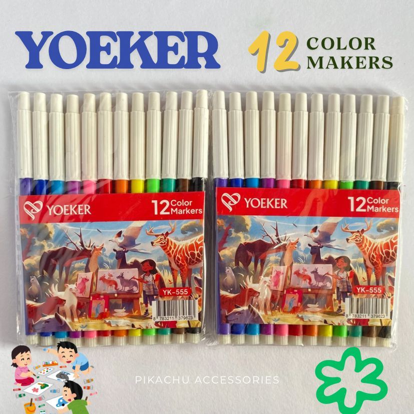 

YOEKER Colors Pen / Spidol Warna Warni Murah / Spidol 1 Set / Spidol Yoeker Besar Murah