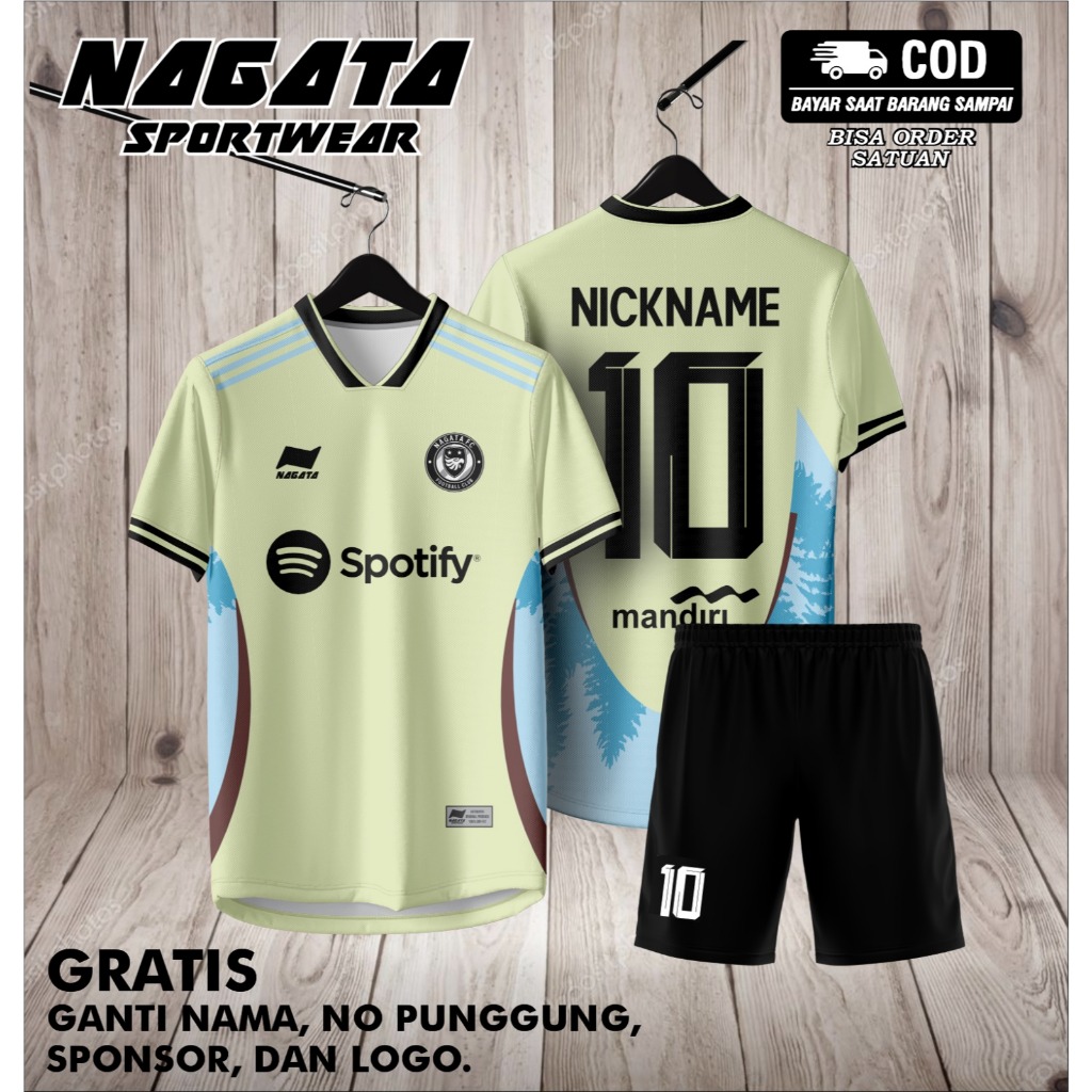 Jersey futsal biru / jersey futsal custom nama + no punggung / baju bola custom  227