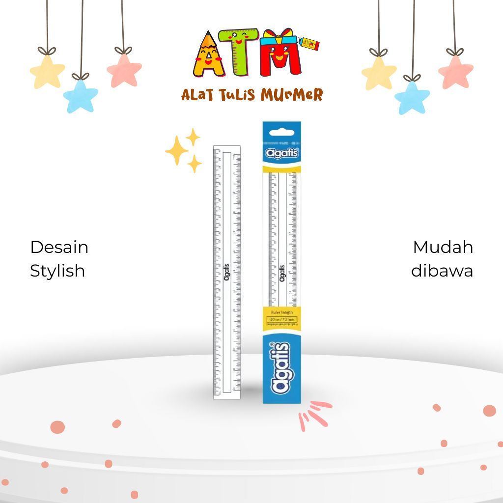 

penggaris 20 cm/ruler 20 cm/RULER AGATIS PLASTIC 20CM MEASURING TAPE