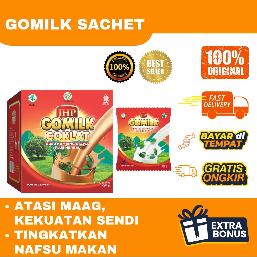 

GOMILK KEMASAN SACHET 25 GRAM | SUSU KAMBING ETAWA PLUS HERBAL | NON GLUTATION