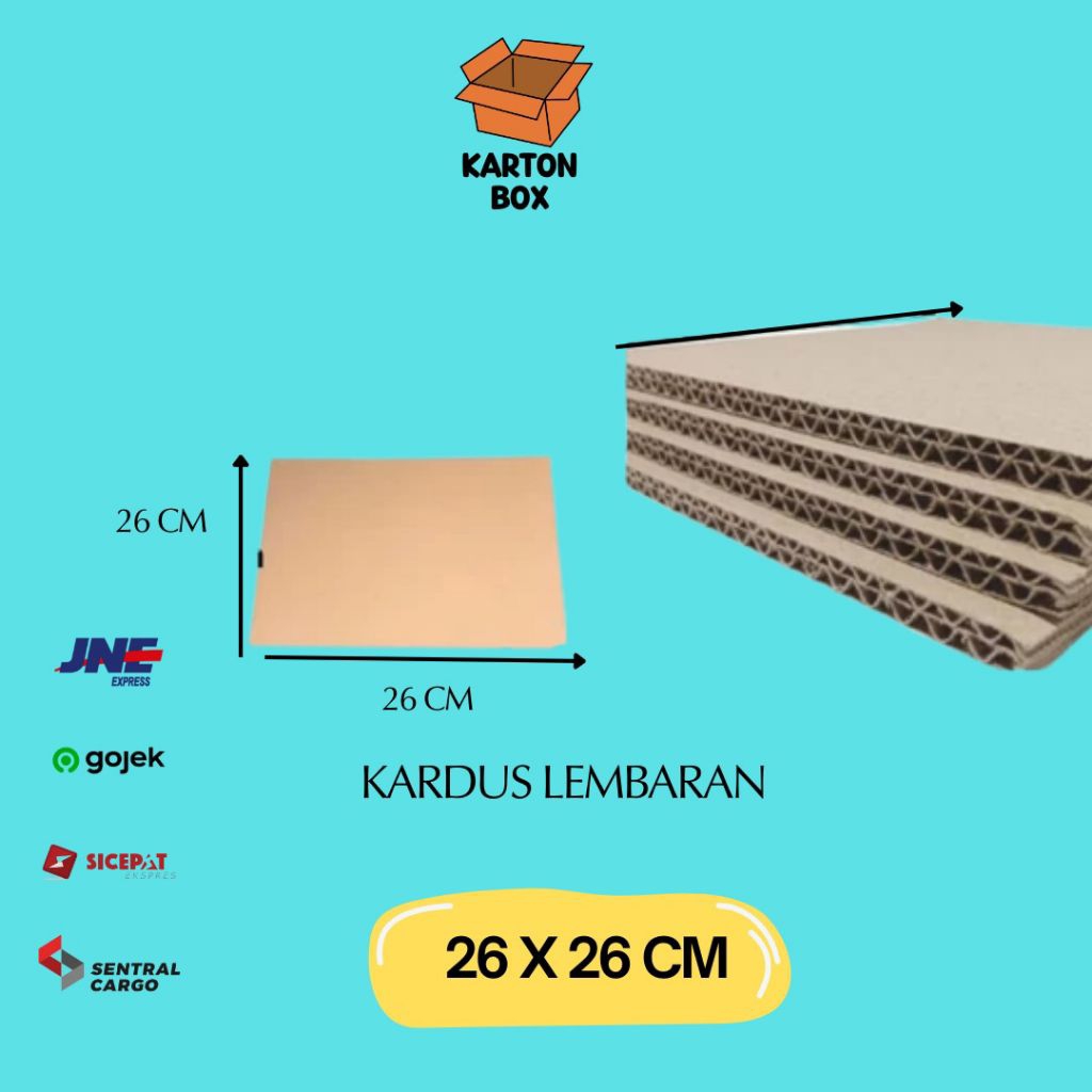 

Kardus Lembaran Sheet 26x26 CM Double Wall/Lembaran