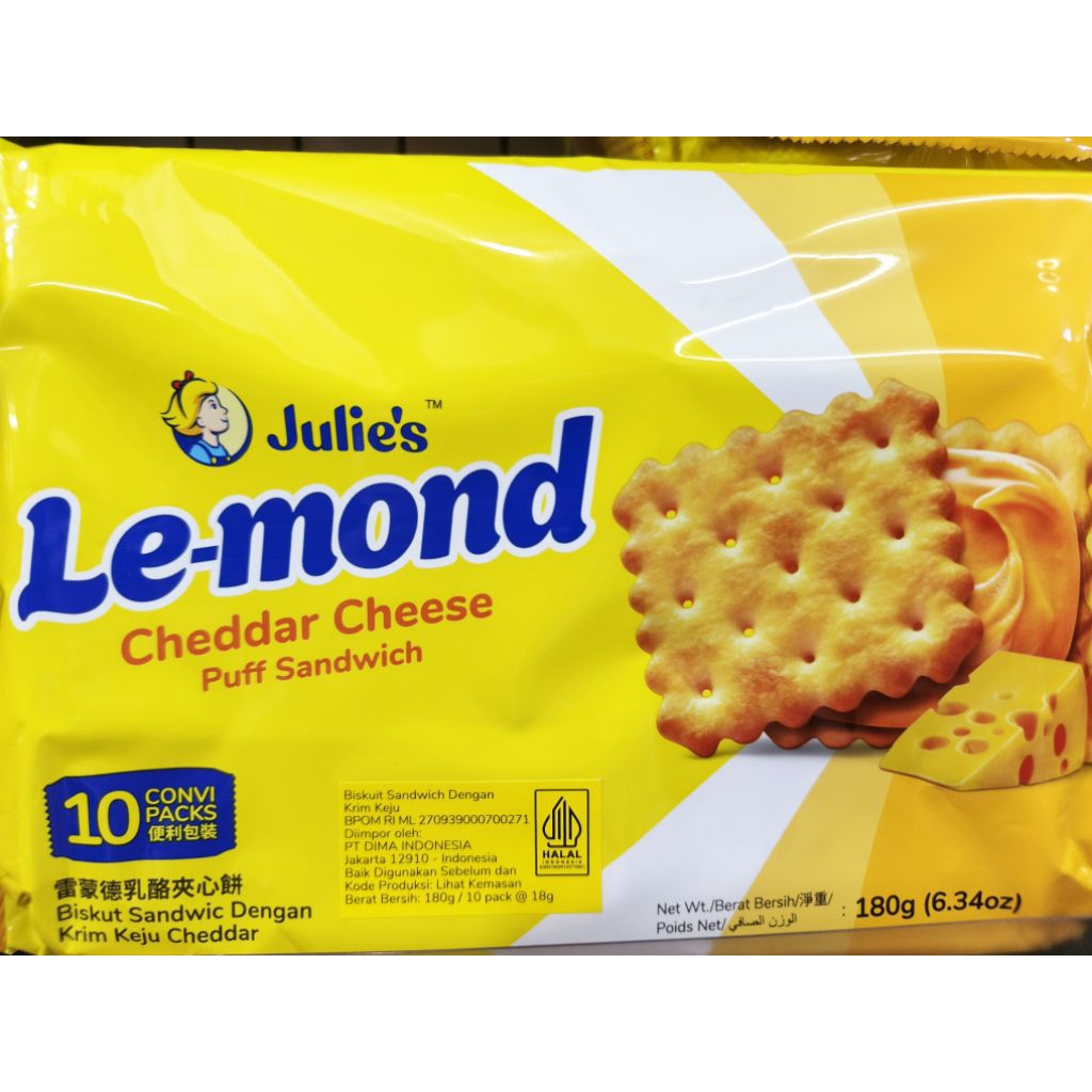 

Julie's Cheddar Cheese Puff Sandwich 180gr in 10 convi packs