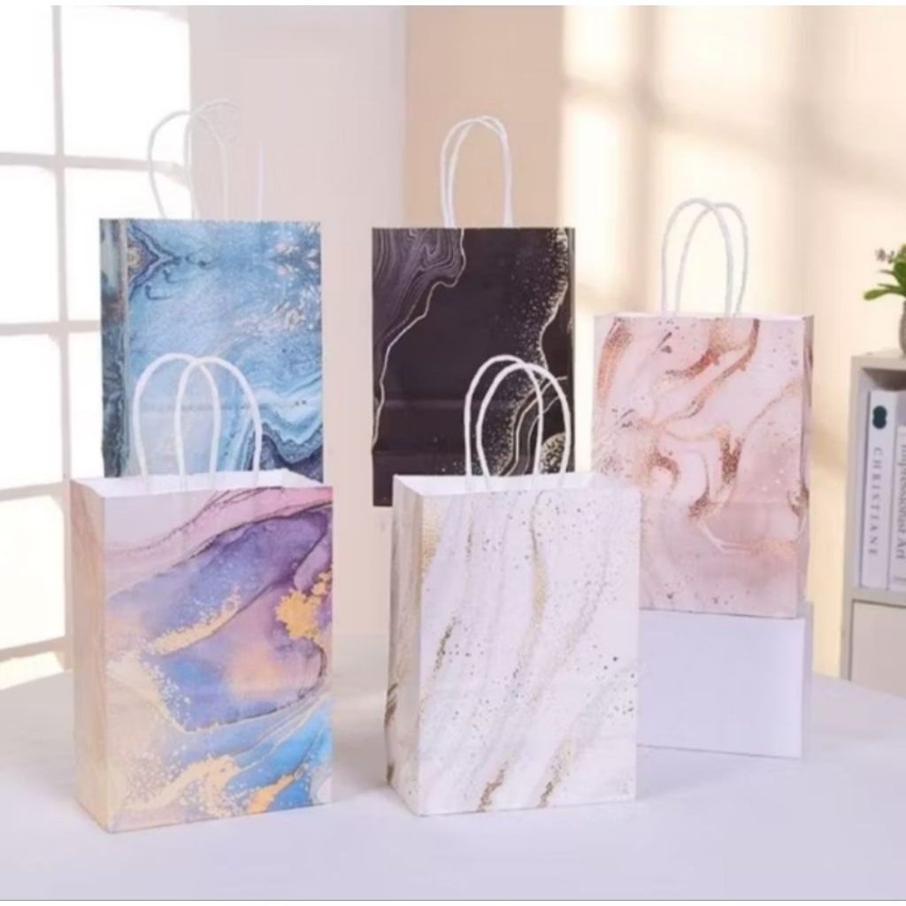 

Paper Bag Motif Marble / Paper Bag Aesthetic / Tas Kado