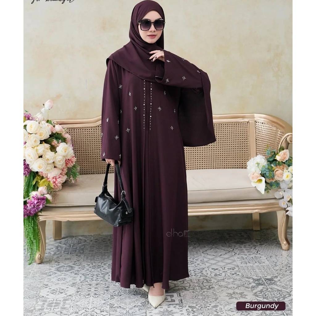 Abaya hitam Mewah Elegan Terbaru 2025 / Mecca Signature Dress / Dress Wanita hijab Kekinian Casual /
