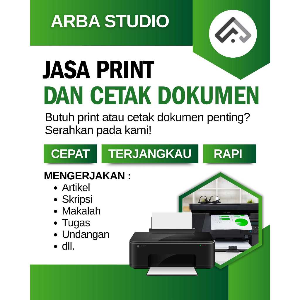 

Jasa Print Dokumen A4/F4 Hitam Putih Warna Murah