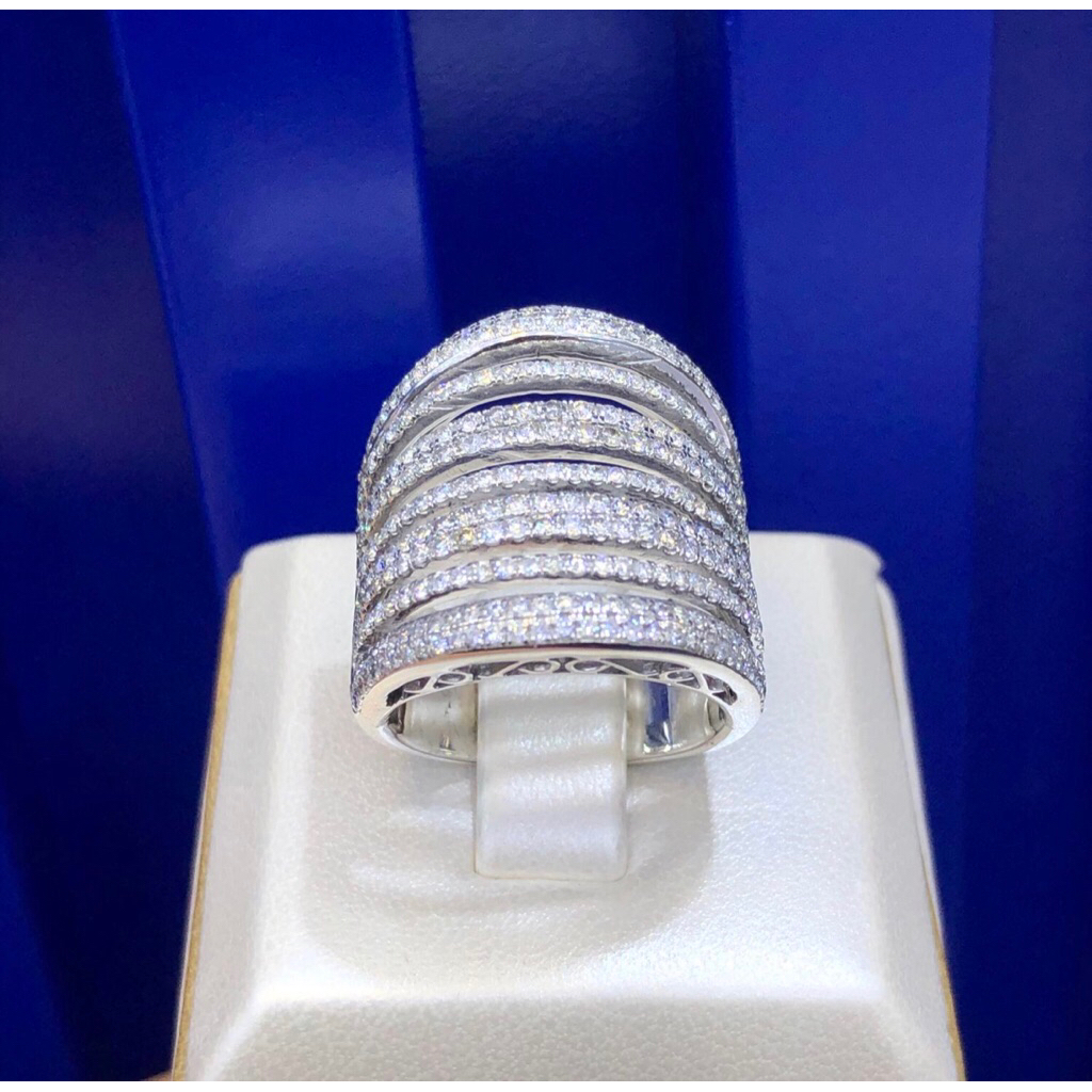 Cincin Berlian Listring 7 Baris (184) CD419, Size 16, D.328: 1,85 crt, Emas 14,7 gr, Kadar 75%