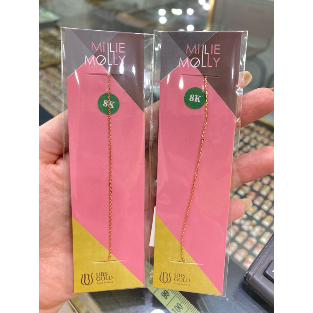 Gelang Rantai Nori Serut Panjang Maks 18cm Emas Asli kadar 8K 37.5%