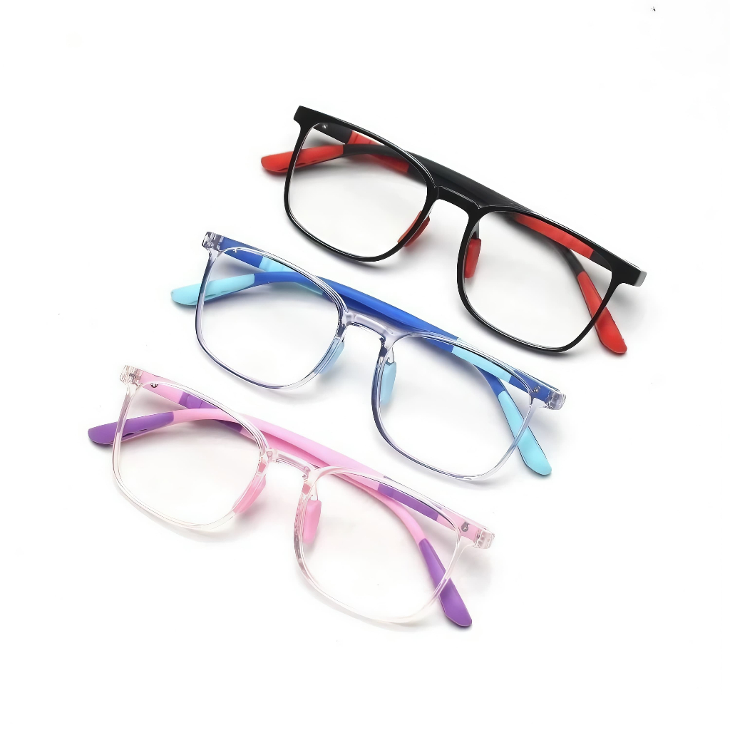 Kacamata Anak Frame Kotak Bahan Plastik Lentur 5288