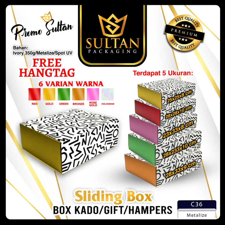 

Slide Box Packaging - Kotak Box Hadiah Ulang Tahun Mewah - C36