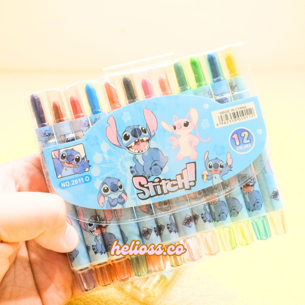 

CRAYON PUTAR MINI STITCH KRAYON TWIST STITCH BLUE SERIES LUCU UNIK IMUT KRAYON MEWARNAI ANAK 1 SET 12 WARNA CRAYON TWIST PUTAR MINI STITCH LILO