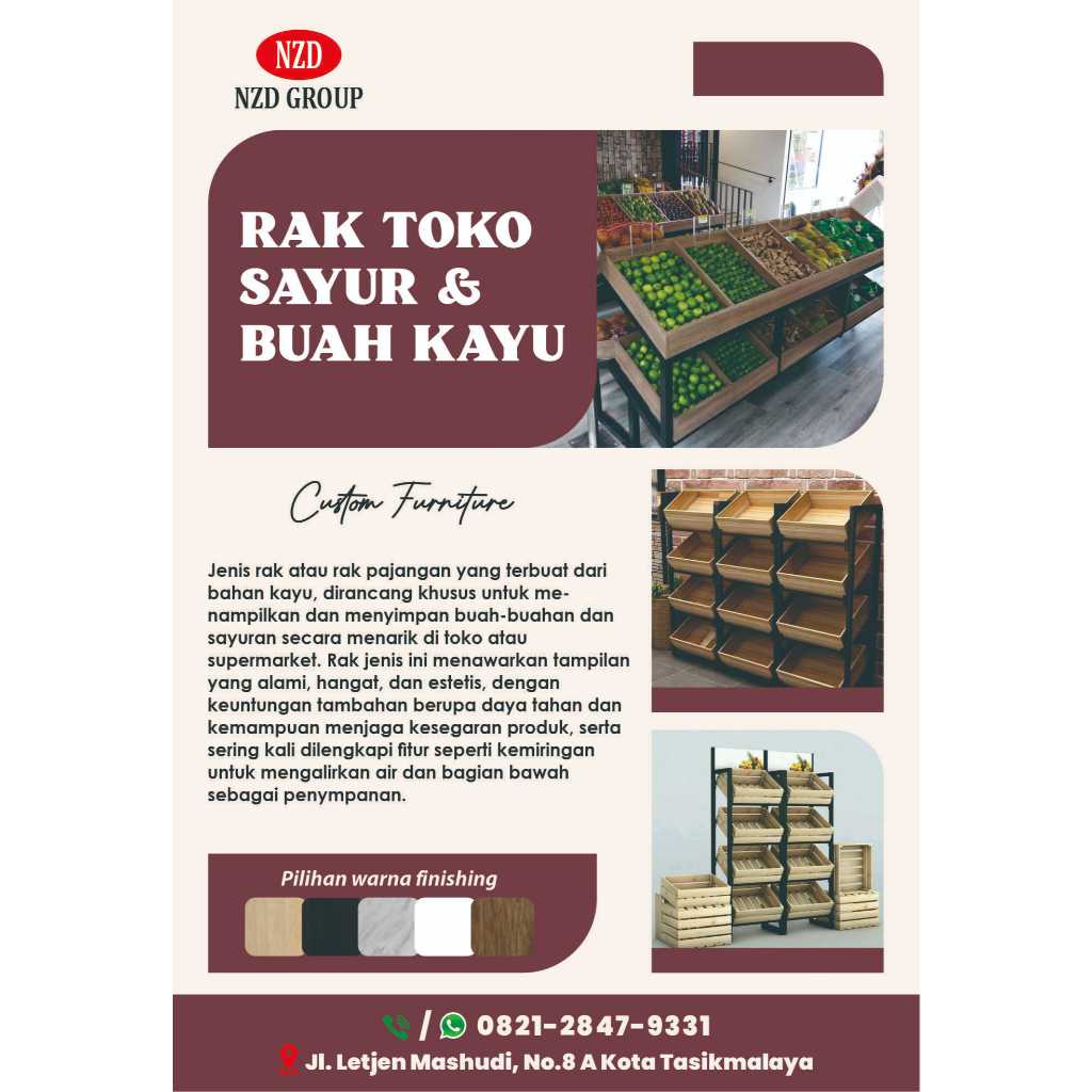 Rak Toko Sayur & Buah Kayu