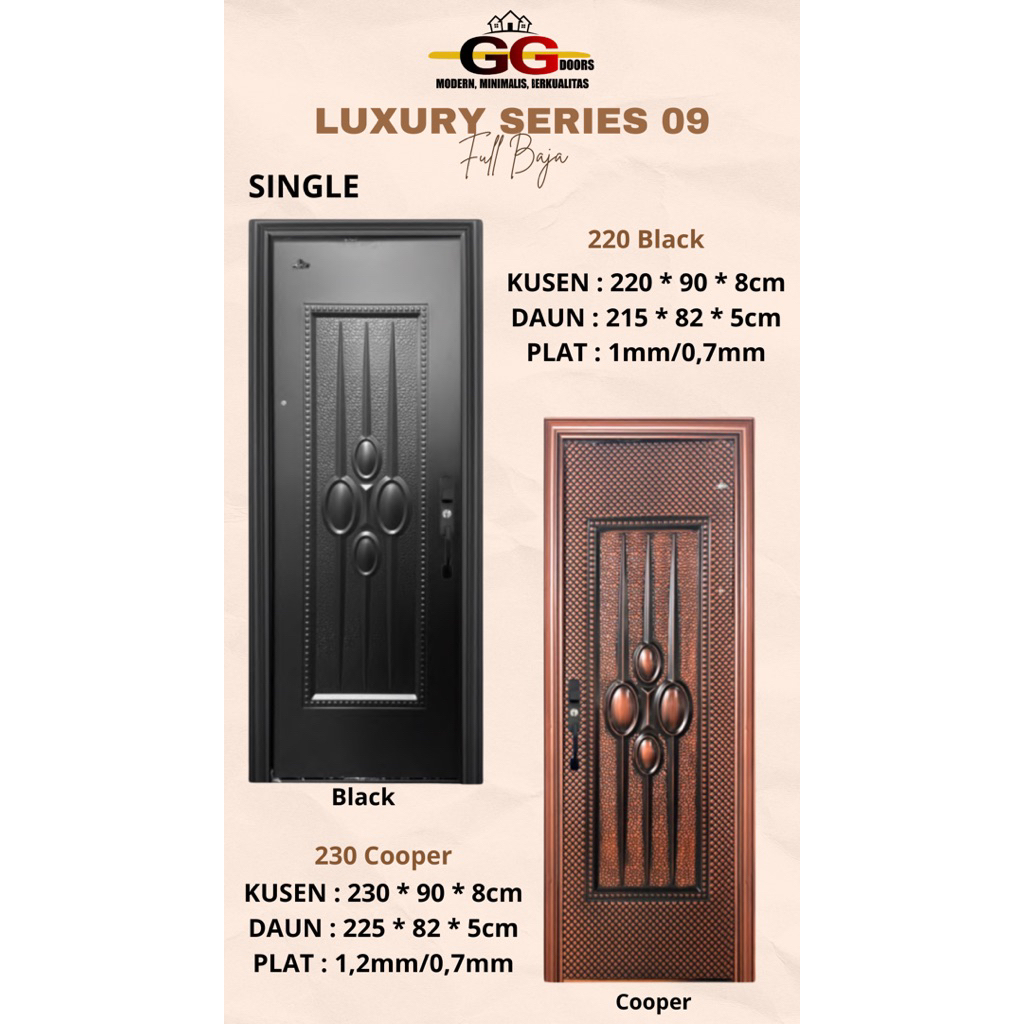 Pintu Baja merek GG DOORS Type Luxury Single cooper 09