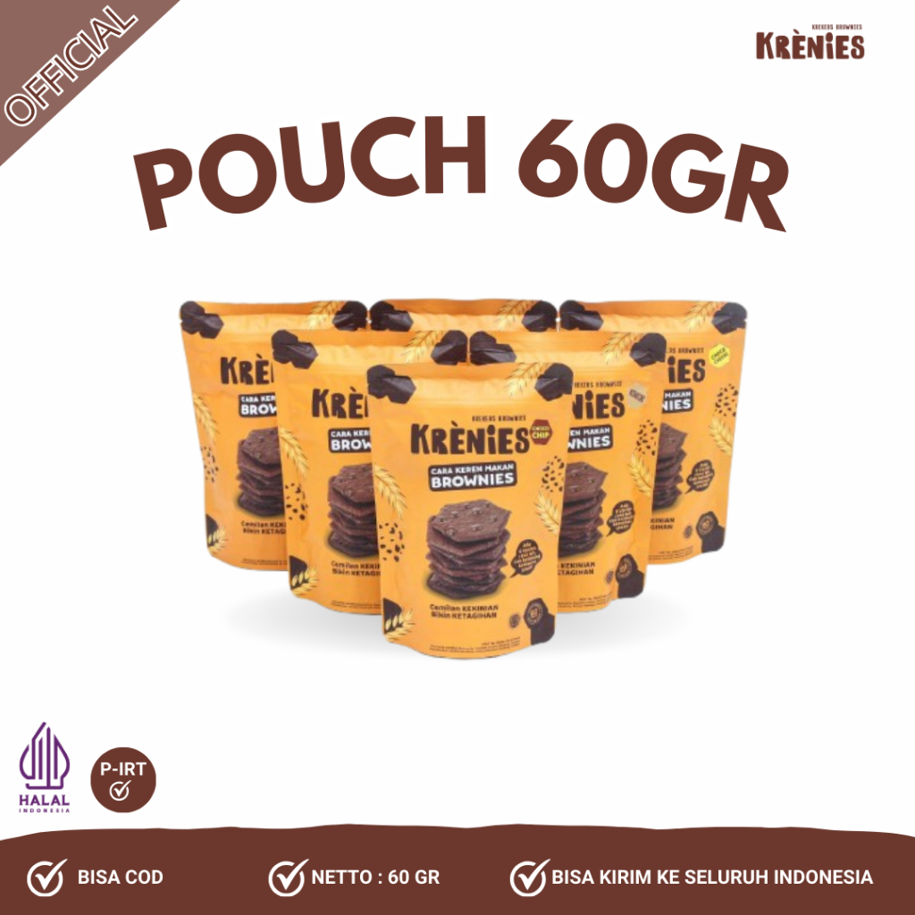 

Krenies Brownies Kering Krekers Renyah Bikin Nagih | All Varian 60gr