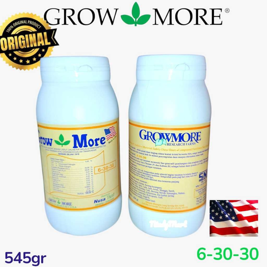Pupuk Nutrisi GROWMORE 6 30 30 NPK Buah Dan Bunga 454 Gram ORIGINAL USA