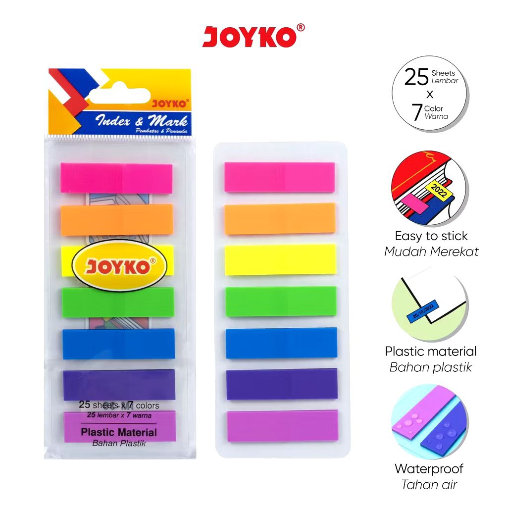

Joyko IM-30 | Index Mark Plastik | Penanda Memo Warna | Pembatas Kotak