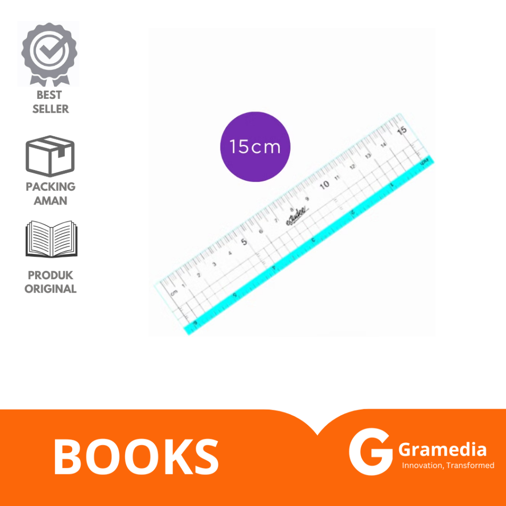 

Gramedia Lampung - Penggaris Estudee Graphic Ruler 15Cm Blue