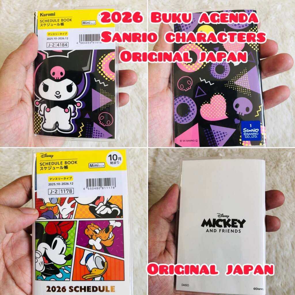 

2026 mini schedule book buku agenda sanrio disney original japan