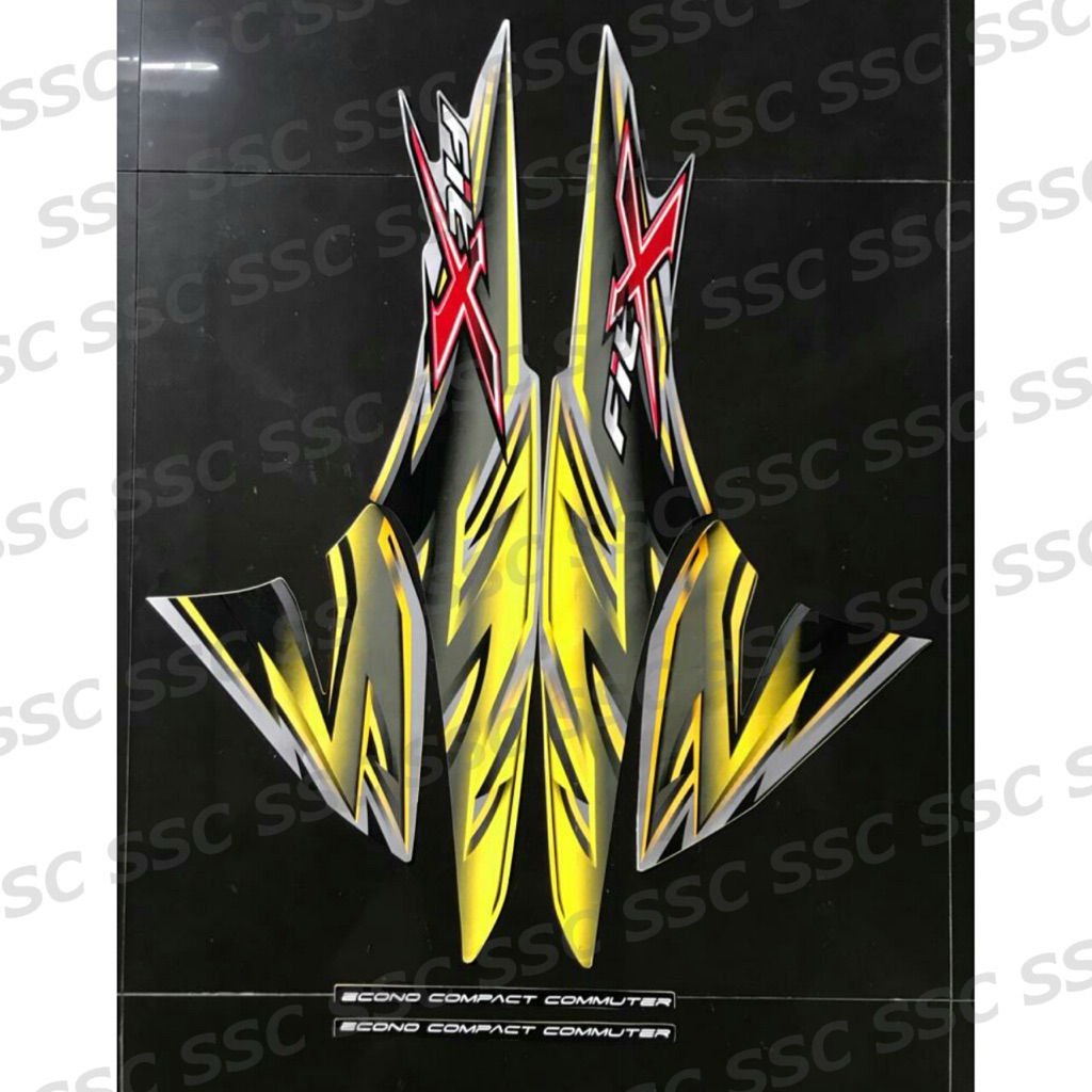 STRIPING STIKER FIT X 2007 SILVER KUNING