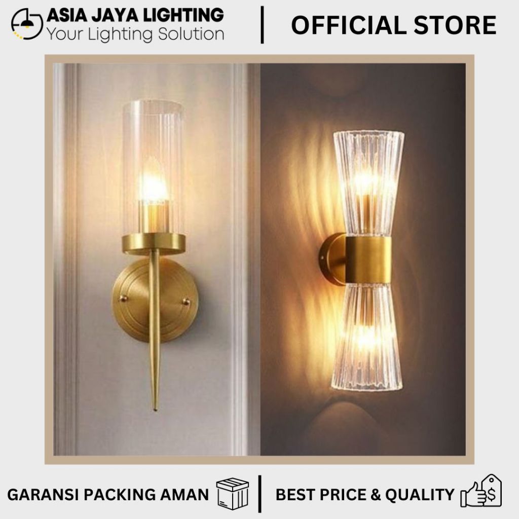 LAMPU DINDING INDOOR / NAKAS KAMAR / WALL MOULDING / NAKAS TIDUR MINIMALIS GOLD 60015 / 60093
