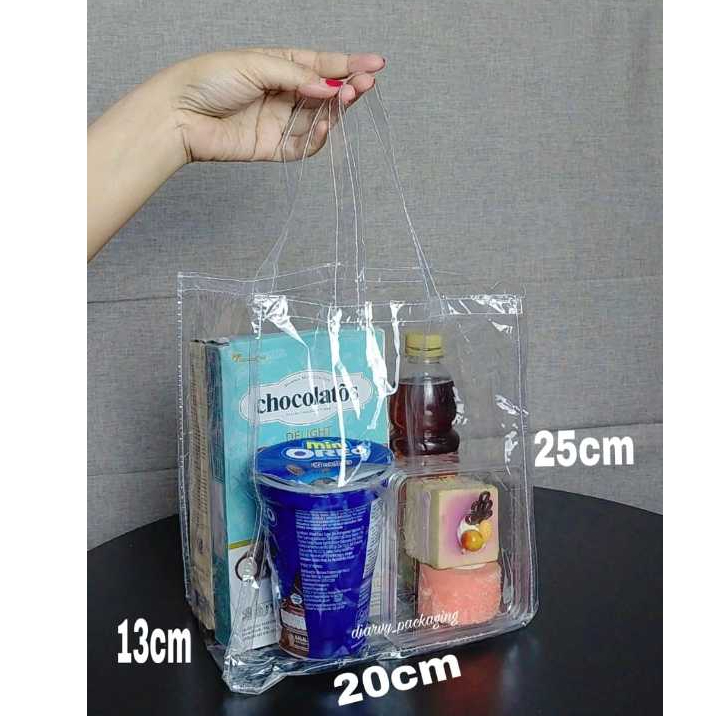 

TAS BENING uk 20x25 Goodie bag Hampers souvenir Murah tas mika Transparan bening