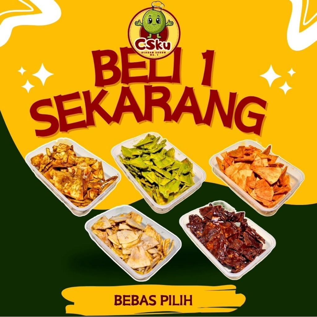 

CSku- KRIPIK SUKUN ANEKA RASA @150GRAM/500ML