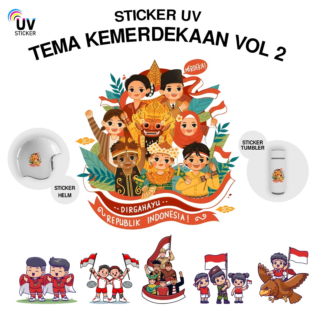 

STIKER UV - TEMA KEMERDEKAAN INDONESIA | STICKER UV, STICKER MOTOR, STICKER MOBIL, STICKER HELM, STICKER TUMBLER, STICKER 3D, STICKER UV DTF BY UVSticker