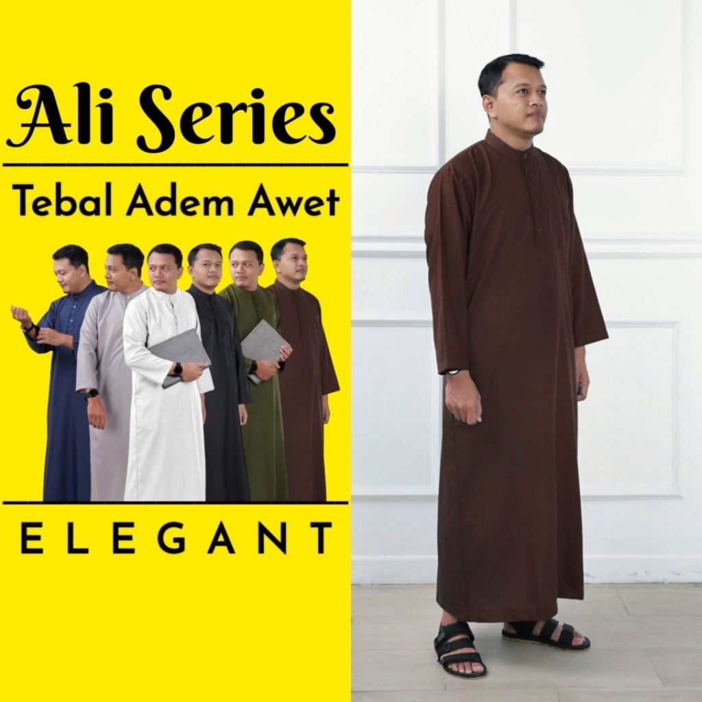 Baju Jubah Gamis Laki Laki Haramain Haromain Pria Dewasa Polos Lengan Panjang  Gamis Kerah Shanghai 