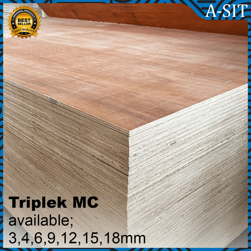 Triplek MC (COR) Meranti Campur Non-sanding | Tebal 3,4,6,8,9,12,15,18 mm Plywood Kekuatan Struktura