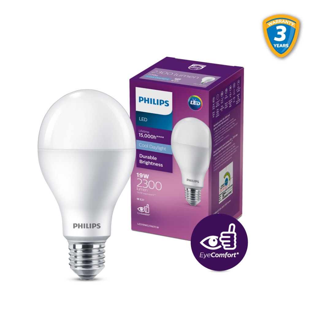 Philips LED Bulb MyCare High Lumen Bohlam E27 19W 65K Putih
