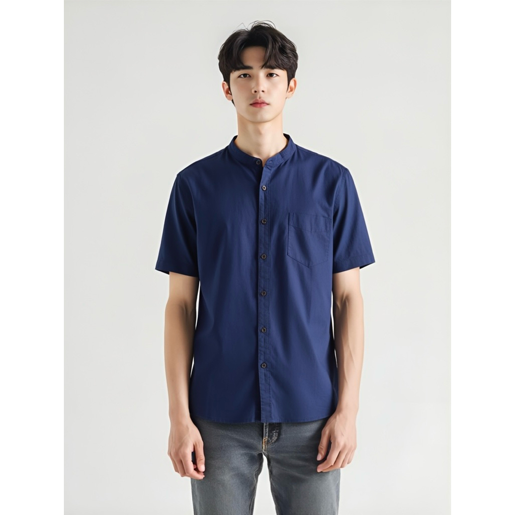 Peternation kemeja linen plus sanghai pendek sage green All variant regular fit