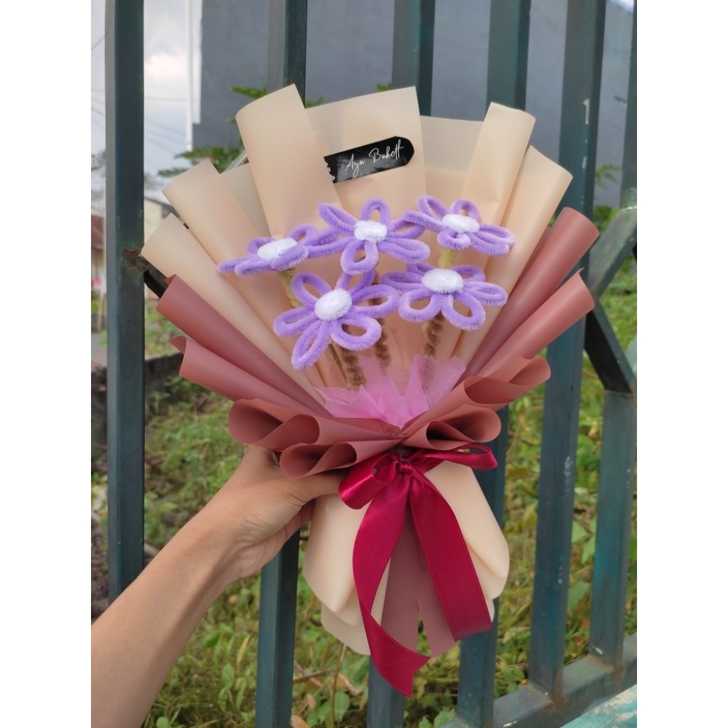 

Buket Bunga Kawat Bulu | Include Kartu Ucapan dan Packing