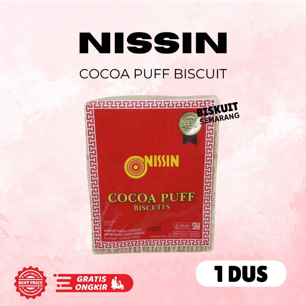 

1 Dus Nissin Khong Guan Cocoa Puff isi 10pak Biskuit Rasa Coklat