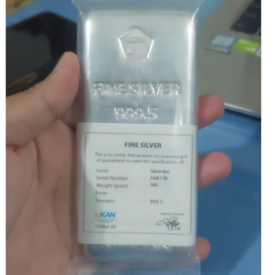 KADO HADIAH SOUVENIR TOKO GOLD SILVER JAKARTA BUKA 24 JAM 500 GRAM ASLI BERSERTIFIKAT ORIGINAL LBMA 