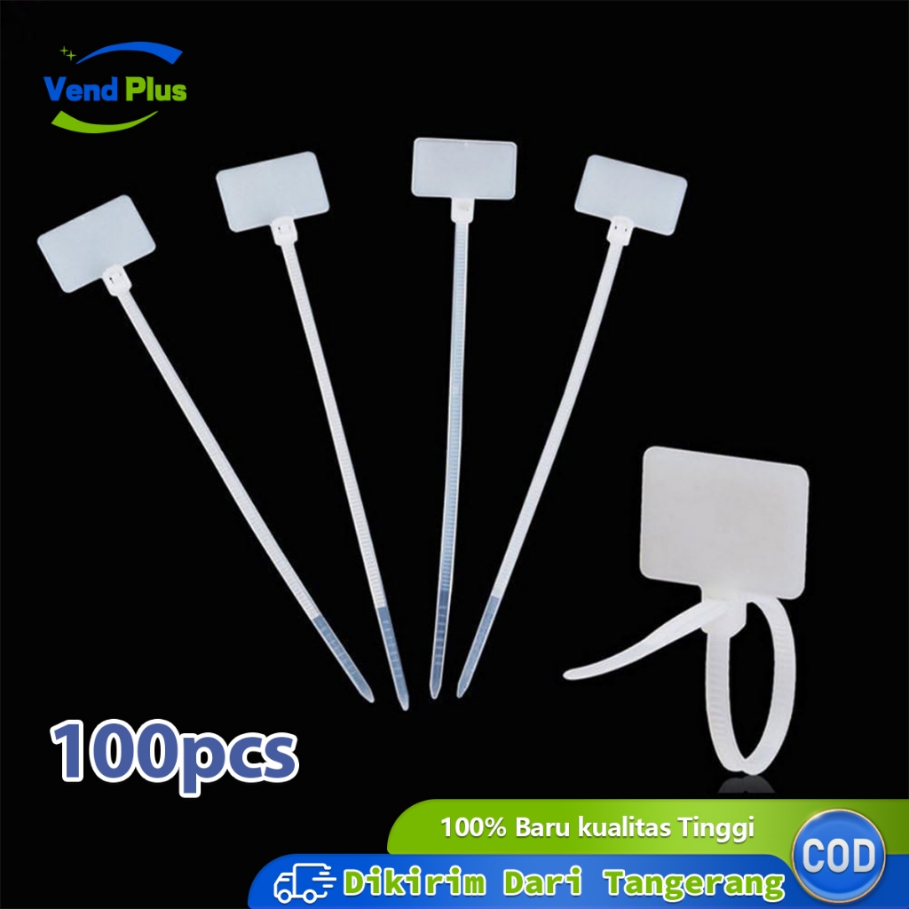 

100pcs Kabel Ties 150mm Label Ties Bendera Cabel Tie Maker Name Tag Lan Pengikat Label Nama