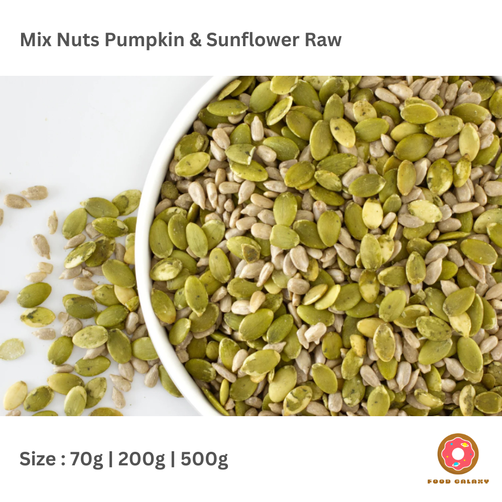 

Mixed Nuts Pumpkin Seed/Biji Labu Sunflower Seed/Kuaci Mentah Raw 70g | 200g | 500g