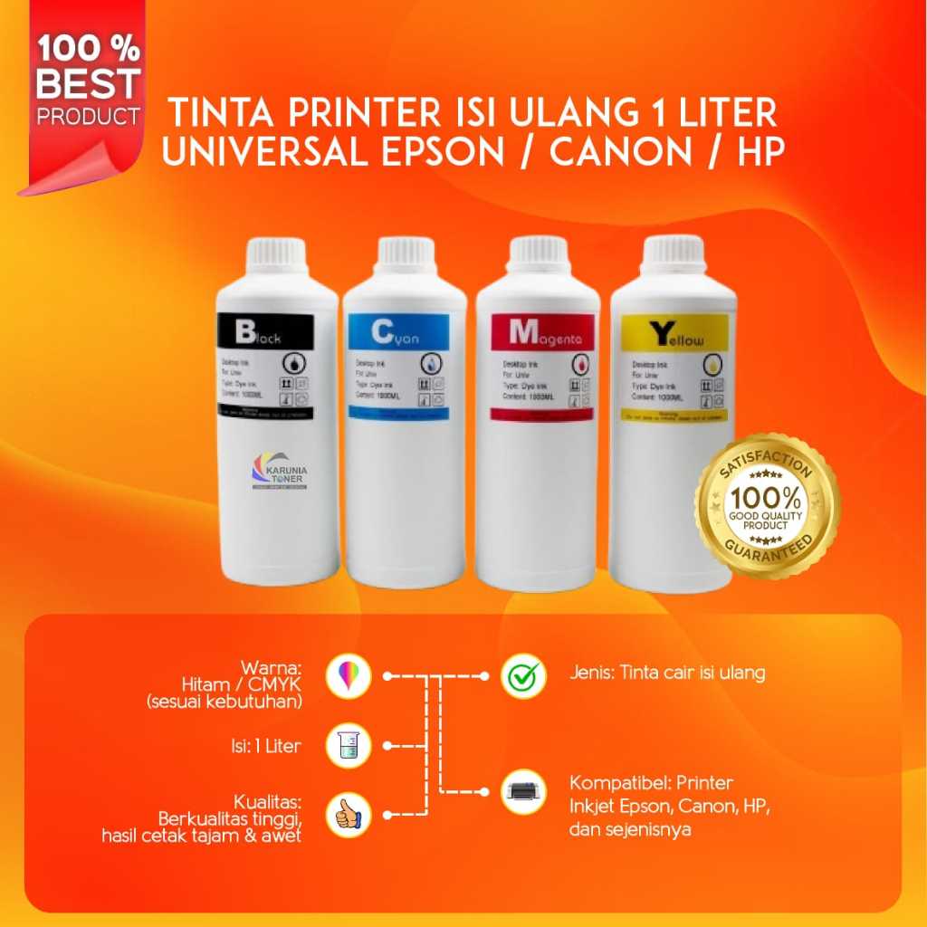 

Tinta Printer 1 Liter Isi Ulang Universal Berkualitas