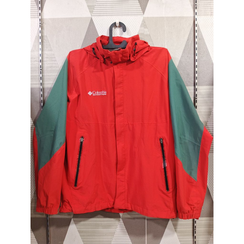 Jaket Columbia Titanium Goretex Paclite Gropcore Red Jacket High Waterproof Original