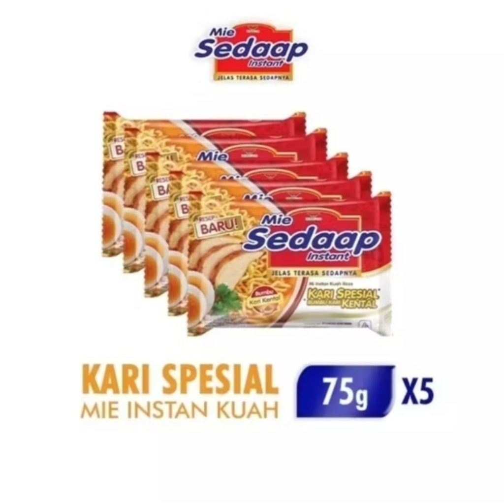 

Mie Sedaap instant kari spesial 75g x5 Pcs