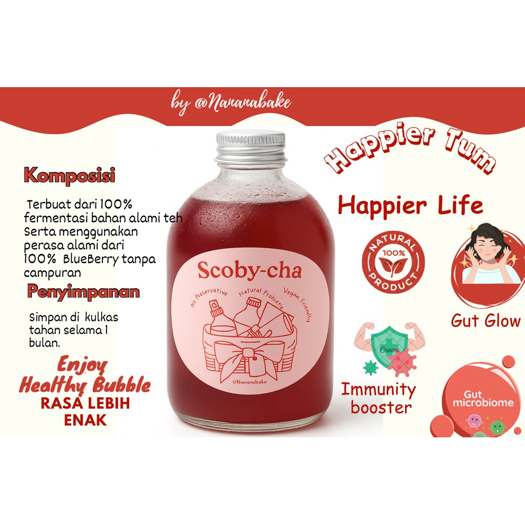 

Kombucha Berry 250ml - 100% Berry and Kombucha Fermentation Rasa lebih enak