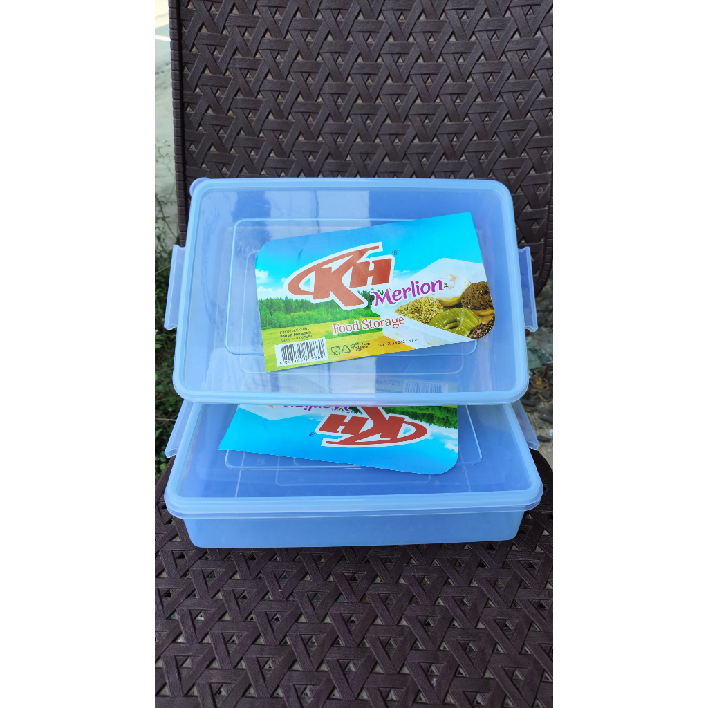 Tempat donat KH Merlion 2,5L box plastik aman untuk makanan, sayur, kue