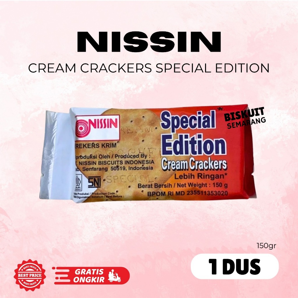 

1 Dus Nissin Cream Crackers Spesial Edition 150gr isi 24 pcs BISKUIT SEMARANG