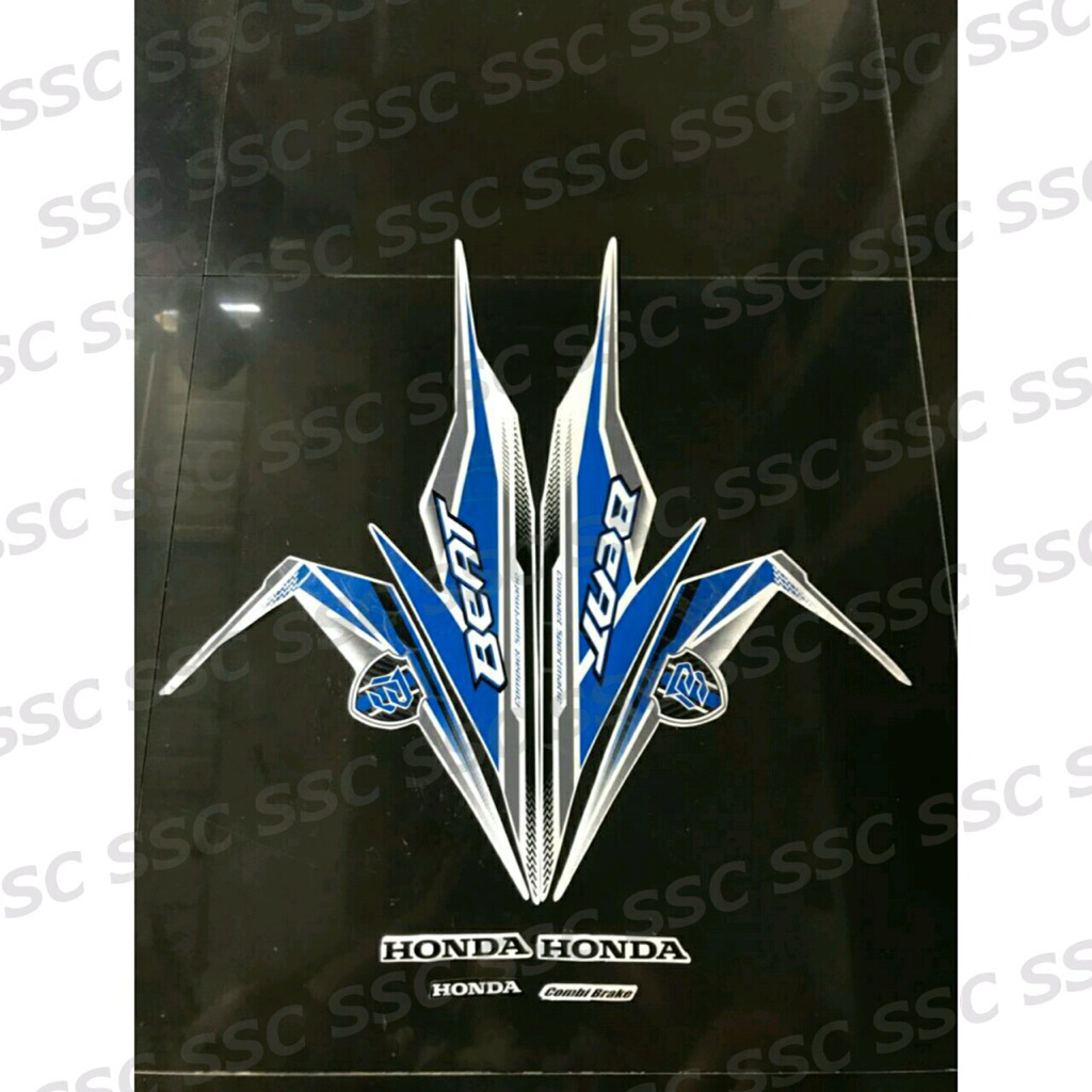 STRIPING STIKER BEAT FI ESP 2019 PUTIH LIS BIRU