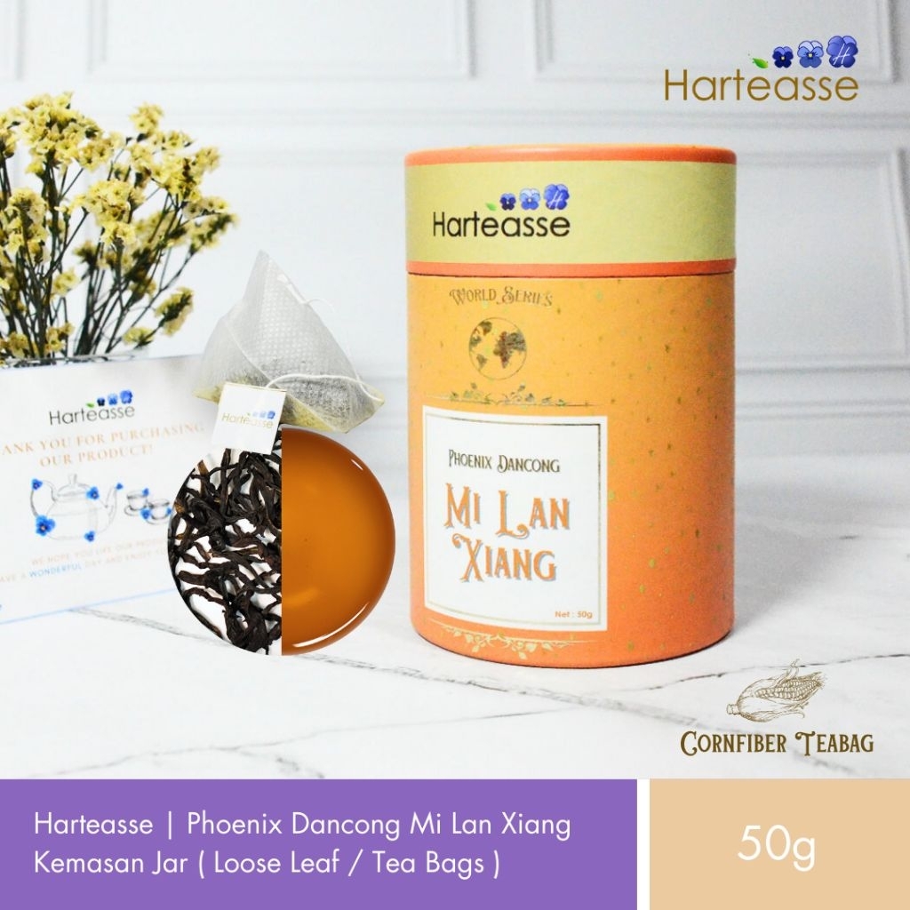 

Harteasse | Phoenix Dancong Mi Lan Xiang Oolong (Ceremonial Grade) | Kemasan Paper Tube | 20 Tea Bags (50gr)