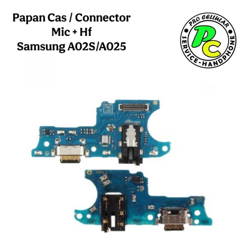 PAPAN CAS FLEXIBLE SAMSUNG A02S / A025 CONECTOR CAS + HANDSFREE + MIC + UI BOARD