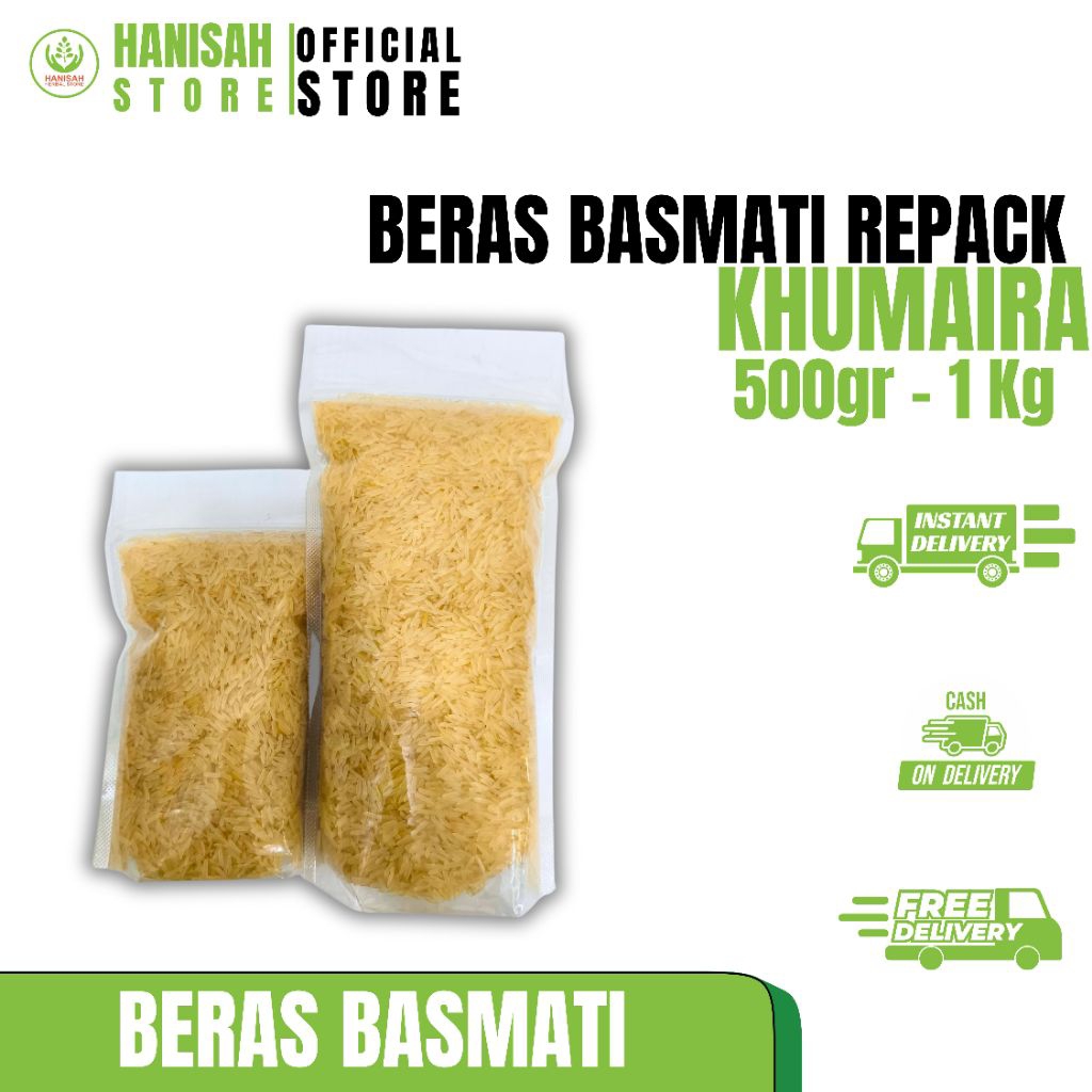 

BERAS BASMATI KHUMAIRA ASLI INDIA | BERAS ORGANIK 500 gram & 1 Kg