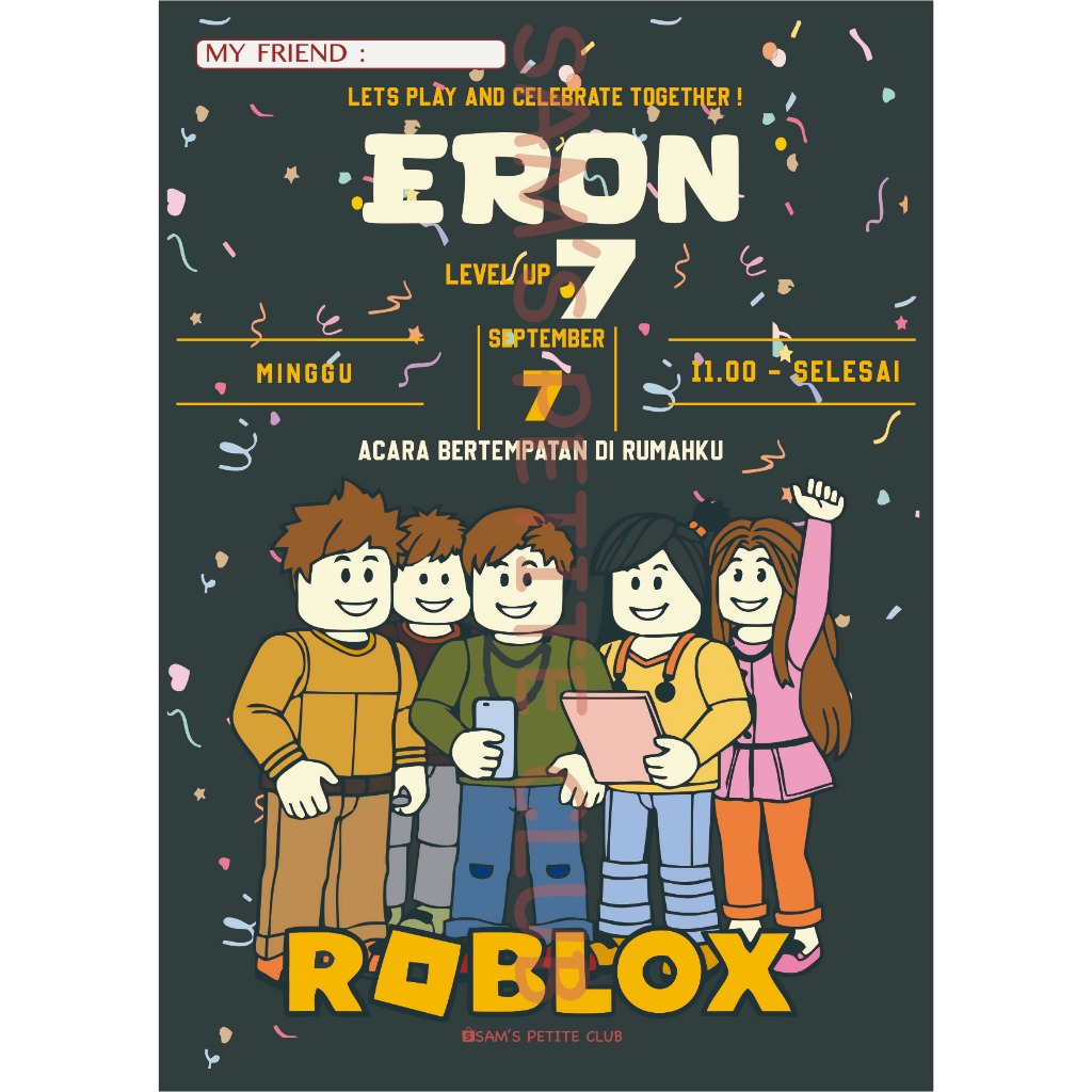 UNDANGAN ULANG TAHUN TEMA ROBLOX / INVITATION BIRTHDAY ROBLOX
