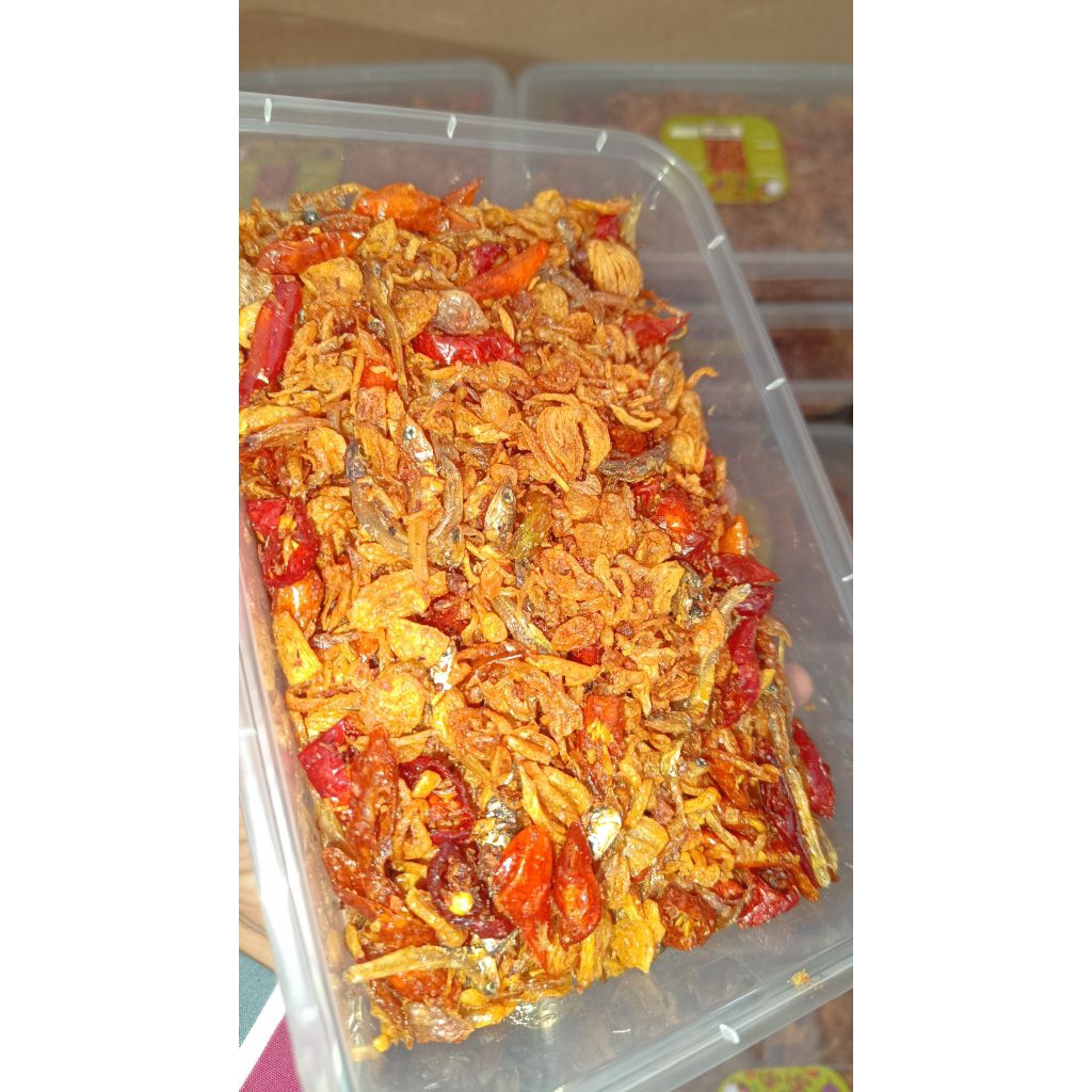 

(Varian Teri) Sambal bawang goreng kering sambal tabur sambal kriuk terasi bawang uk 130gr