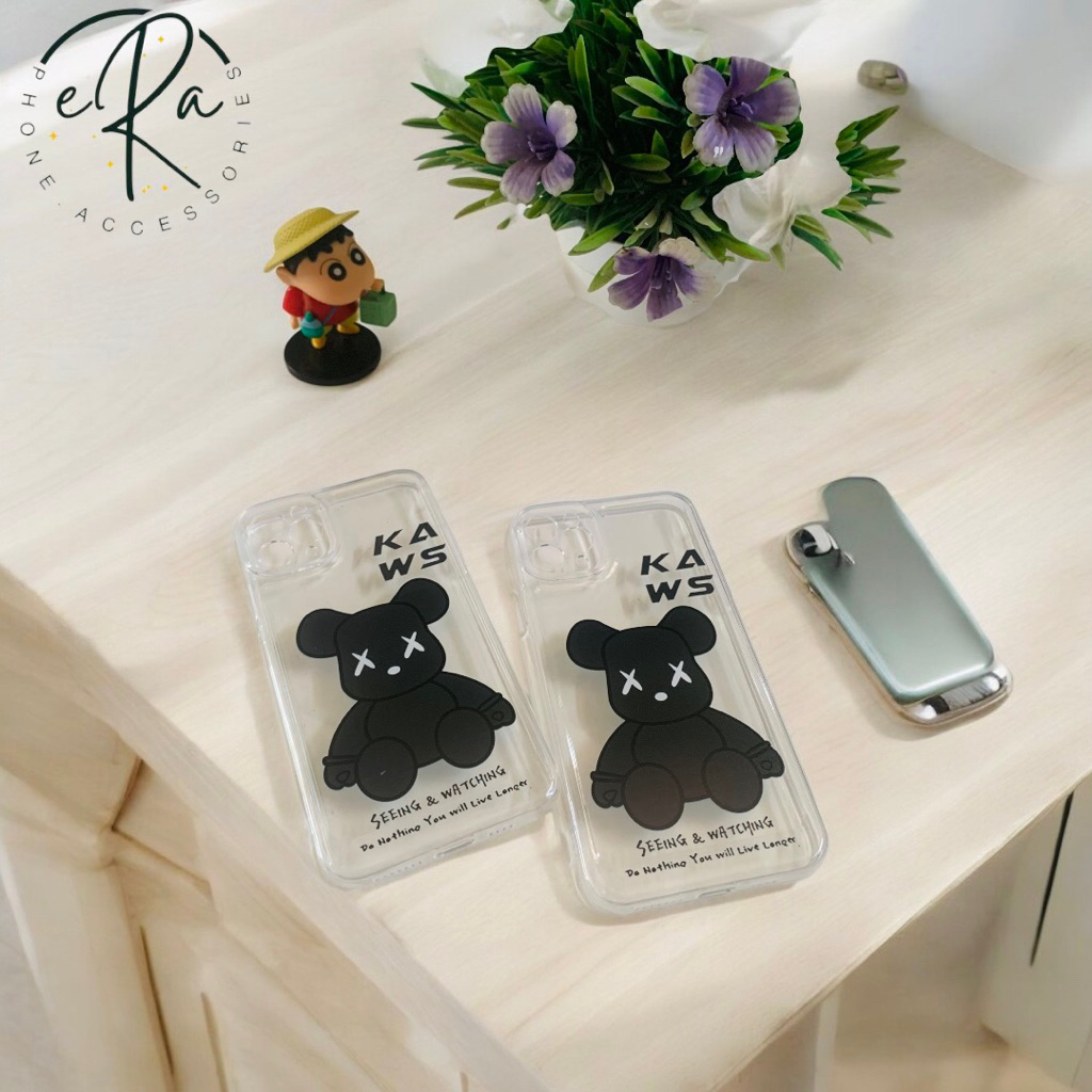 ERA CASE MOTIF KAWS SILICONE IPHONE SOFTCASE TRANSPARAN FOR IPHONE XR-16 PREMIUM